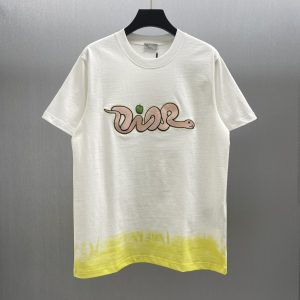 「#4374」Dior-CD Year of the Snake Limited Edition Colorful Embroidered Short Sleeves