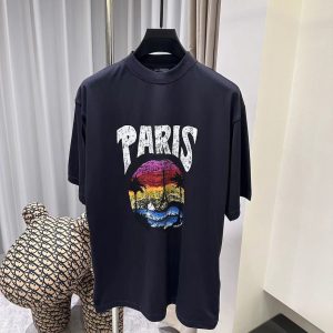 「#2393」Balenciaga 24ss sunset coconut tree tower short sleeve