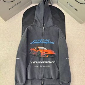 「#4762」Balenciaga Lamborghini collaboration supercar print zip-up sweatshirt