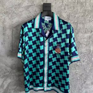 「#3305」CASABLANCA Spring/Summer Geometric Silk Plaid T-shirt