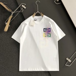 「#2059」Givenchy Hand-painted colored splash-ink letters t-shirt