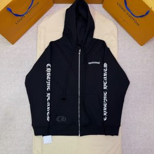 「#4900」Chrome Hearts Scroll Print Zip-Up Hoodie