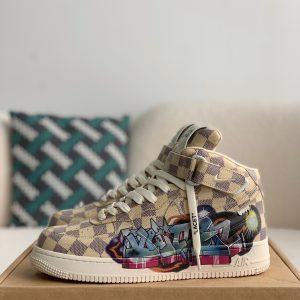 「#1115」LOUIS VUITTON X NIKE AIR FORCE 1 high Sneaker
