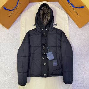 「#5249」LOUIS VUITTON all-over monogram hooded drawstring cotton jacket for women