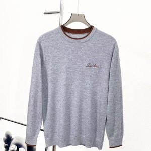 「#2957」Loro Piana Cashmere Wool Blend Knit Long Sleeve
