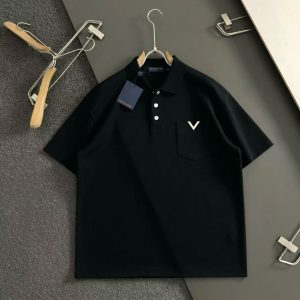 「#3088」Louis Vuitton new imported polo T-shirt with metal pocket inserts