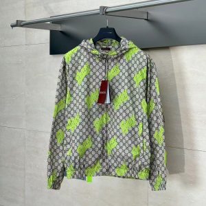「#4368」GUCCI FW25 Lido series hooded printed cloak side pocket zipper long sleeve jacket
