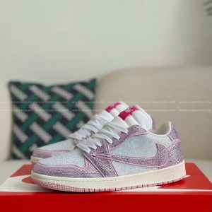 「#4542」Jordan 1 Hand-Set Rhinestones Low Sneakers