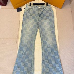 「#4740」LOUIS VUITTON Checkerboard Bootcut Jeans