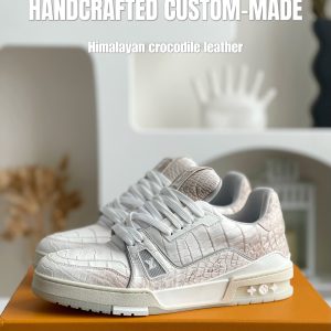 「#2016」【Handmade Custom】Louis Vuitton Himalayan Crocodile Leather Trainer Sneakers