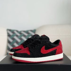 「#4758」Jordan 1 Hand-Set Rhinestones Low Sneakers