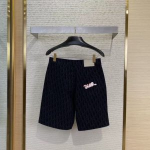 「#3613」DIOR Snake Year Limited Edition Embroidered Dark Pattern Shorts