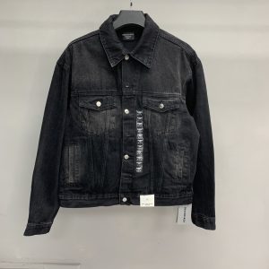 「#1210」Balenciaga size logo offset denim jacket