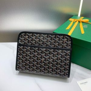 「#3766」Goyard imported cowhide with canvas small toilet bag, size: 25*18*7cm