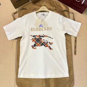 「#4486」BURBERRY cross stitch horse logo short sleeve