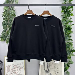 「#3057」offwhite fuzzy arrow round neck sweatshirt
