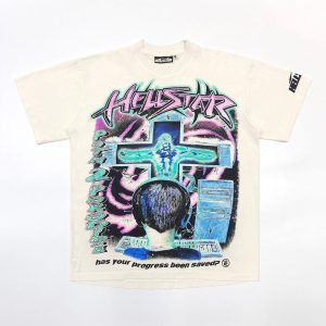 「#4428」Hellstar character letter print short-sleeved T-shirt