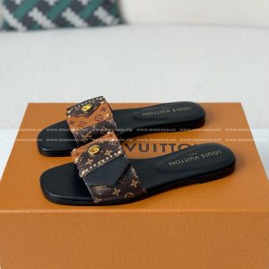 「#4931」Louis Vuitton Frame Patent Canvas Printed Flip Flops