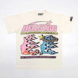 「#4437」Hellstar printed pattern crew neck short sleeve T-shirt Unisex