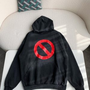 「#2389」Balenciaga monogram print hooded sweatshirt