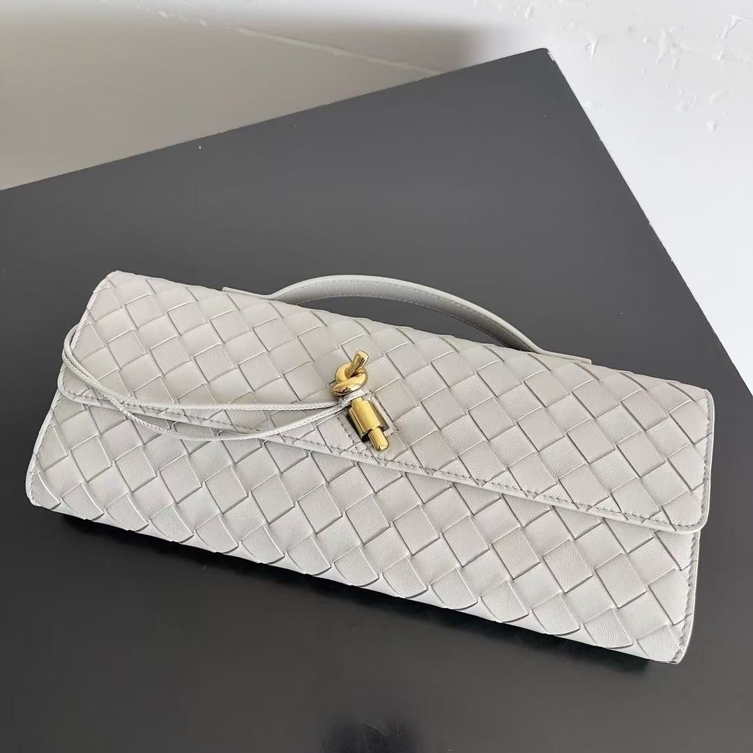 「#3850」BOTTECA VENETA uses exquisite craftsmanship intreccio woven imported sheepskin evening clutch bag Si