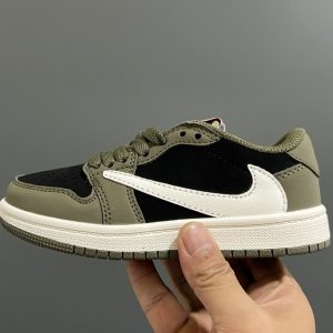 「#3174」Jordan Air Jordan 1 Low AJ1 WH Joe 1 low-top retro culture leisure sports basketball children's shoe