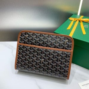 「#3765」Goyard imported cowhide with canvas small toilet bag, size: 25*18*7cm