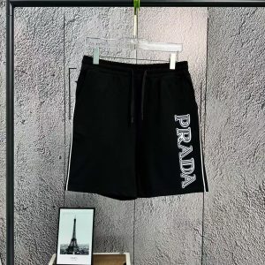 「#3731」Prada boutique embroidered triangle logo shorts