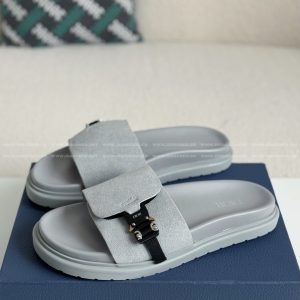 「#4523」Dior Aqua Faux Suede Slippers