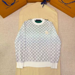 「#4750」Louis Vuitton DAMIER gradient jacquard pullover