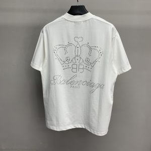 「#1215」Paris royal crown hot diamond short sleeve t-shirt
