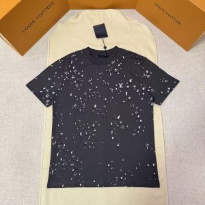「#5419」LOUIS VUITTON all-over water droplet rhinestone short-sleeved shirt