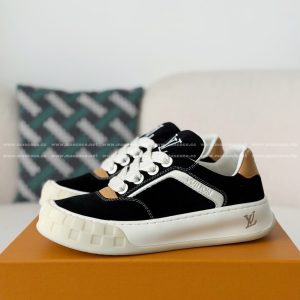 「#5388」LOUIS VUITTON TILTED CANVAS LEATHER BOARD SHOES