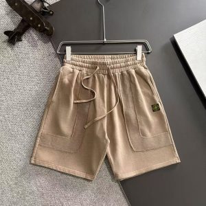 「#3740」Stone Island 2025 Spring and Summer New Elastic Band Casual Washed Loose Shorts