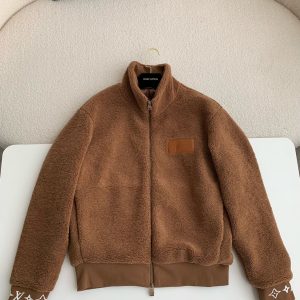 「#2520」Louis Vuitton Jacquard vertical collar zipper fleece jacket