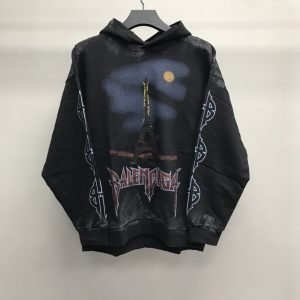 「#1264」Balenciaga Paris tower mud dyed hoodie