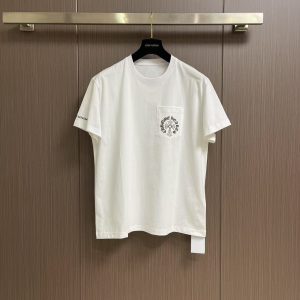 「#2596」Chrome Hearts 2025 early spring new style pocket horseshoe print short sleeves