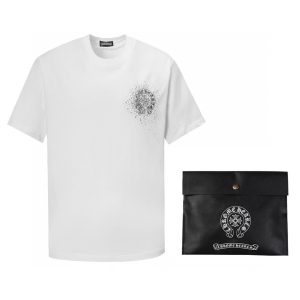 「#1636」Chrome Hearts heart splashed ink Sanskrit horseshoe t-shirtarts