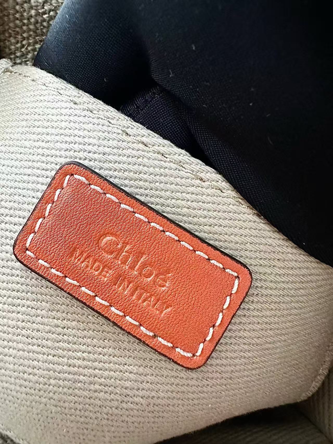 「#3663」Chloe Woody linen pure cotton canvas and glossy small dough, orange casual bag mini: 20*14*6cm