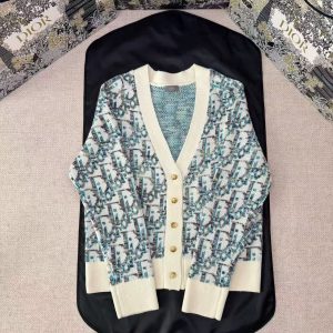 「#4783」DIOR all-over jacquard gradient knitted cardigan
