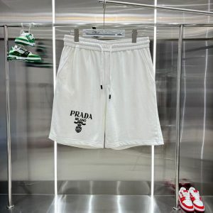 「#3727」Prada logo printed washed shorts