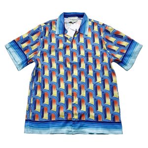 「#1911」Casablanca Dream Gate, White twill silk short sleeve shirt