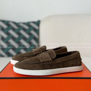 「#5189」Hermes Faux Suede Loafers