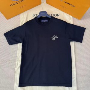 「#4458」LOUIS VUITTON Heavy wool embroidery pin knitted short sleeves