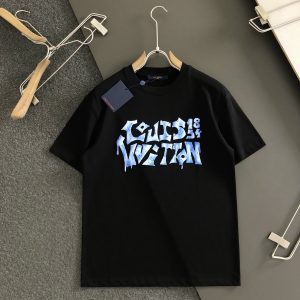 「#1732」Louis Vuitton Three-dimensional foam letter doodle round-neck t-shirt