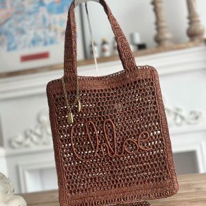 「#3656」chloe spring and summer new style SUMMER BANANA dopamine color caramel color pure handmade straw wov