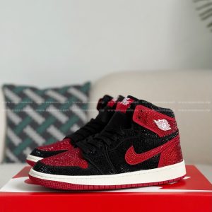 「#4561」Jordan 1 Hand-Set Rhinestones High Sneakers