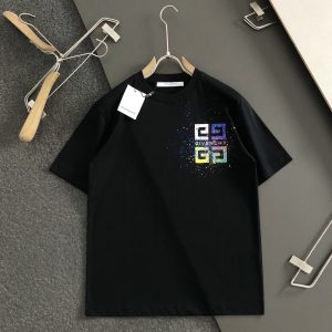 「#2042」Givenchy Hand-painted colored splash-ink letters t-shirt