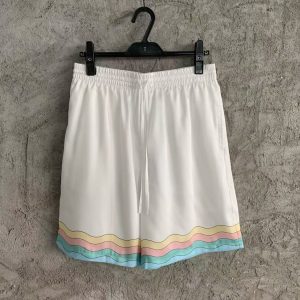 「#3332」CASABLANCA White silk shorts with glass house pattern
