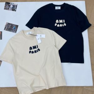 「#3418」Ami navy blue crochet short sleeve